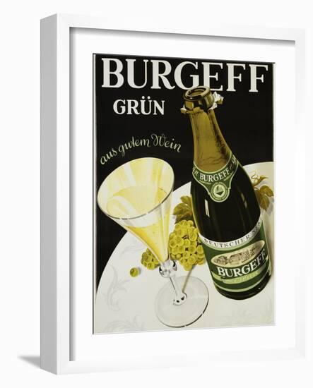 Burgeff Grun Champagne Advertisement Poster-null-Framed Giclee Print