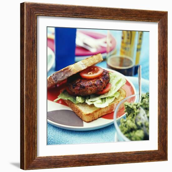 Burger At a Barbeque-David Munns-Framed Premium Photographic Print