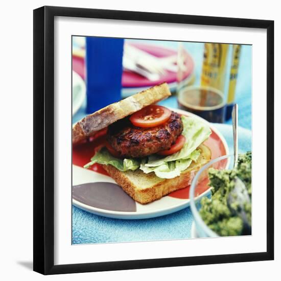 Burger At a Barbeque-David Munns-Framed Premium Photographic Print