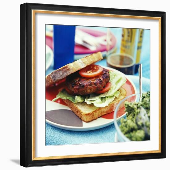 Burger At a Barbeque-David Munns-Framed Premium Photographic Print