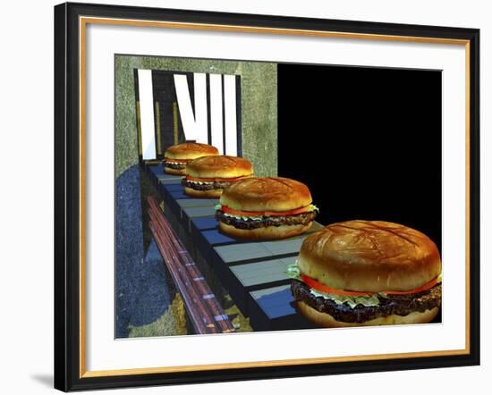 Burger Factory, Artwork-Christian Darkin-Framed Photographic Print