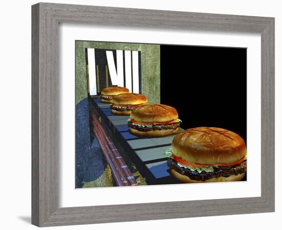 Burger Factory, Artwork-Christian Darkin-Framed Photographic Print