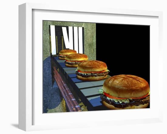 Burger Factory, Artwork-Christian Darkin-Framed Photographic Print