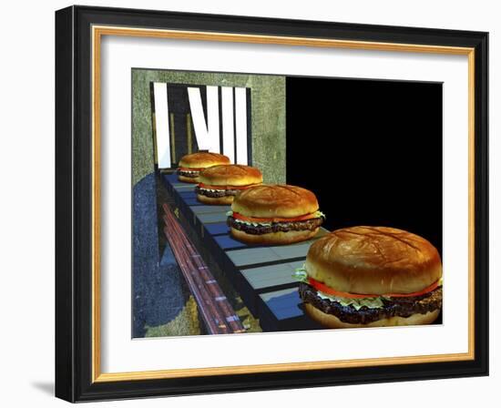 Burger Factory, Artwork-Christian Darkin-Framed Photographic Print