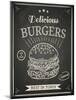 Burger House Poster on Chalkboard-hoverfly-Mounted Art Print
