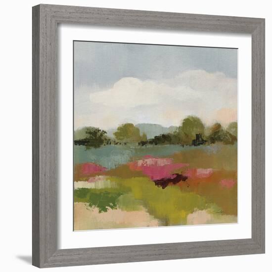 Burgundy and Sage Landscape II-Silvia Vassileva-Framed Art Print