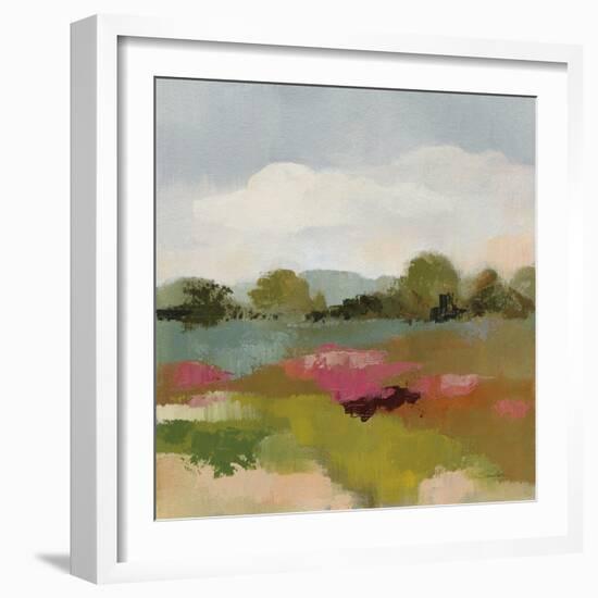 Burgundy and Sage Landscape II-Silvia Vassileva-Framed Art Print