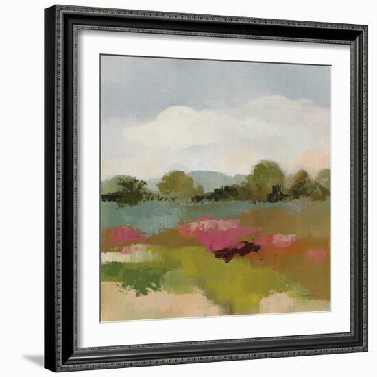 Burgundy and Sage Landscape II-Silvia Vassileva-Framed Art Print