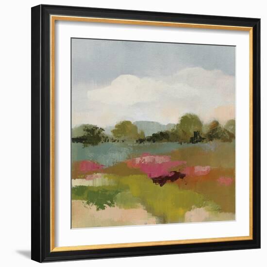 Burgundy and Sage Landscape II-Silvia Vassileva-Framed Art Print