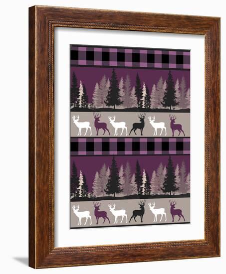 Burgundy Deer-Color Bakery-Framed Giclee Print