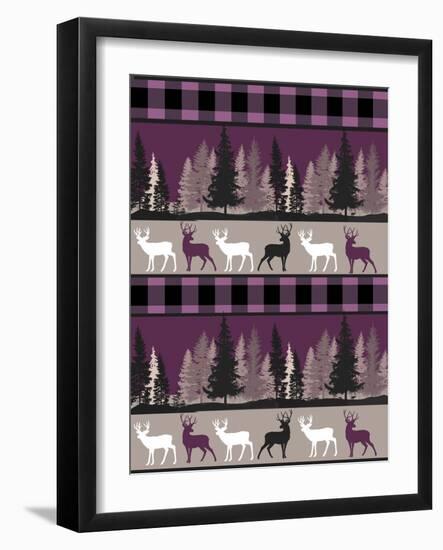 Burgundy Deer-Color Bakery-Framed Giclee Print