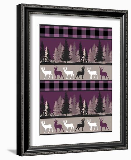 Burgundy Deer-Color Bakery-Framed Giclee Print