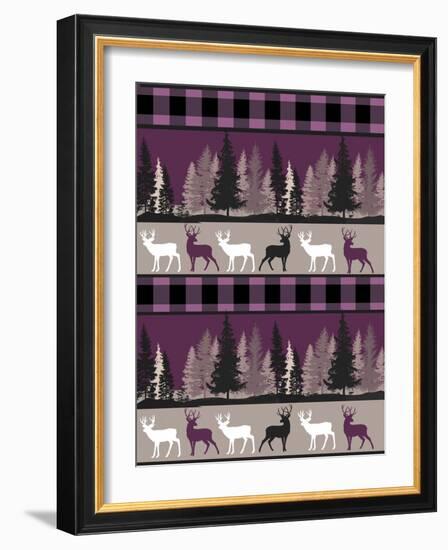 Burgundy Deer-Color Bakery-Framed Giclee Print