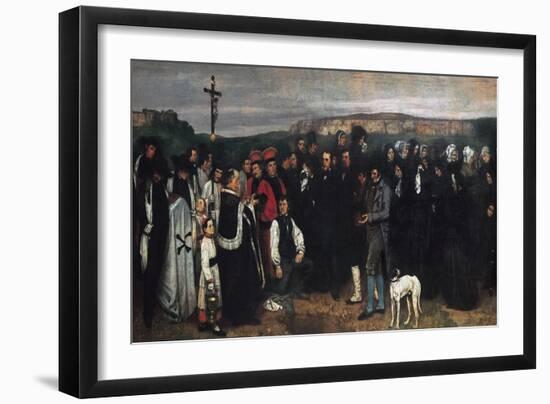 Burial at Ornans (Un Enterrement a Ornans)-Gustave Courbet-Framed Art Print