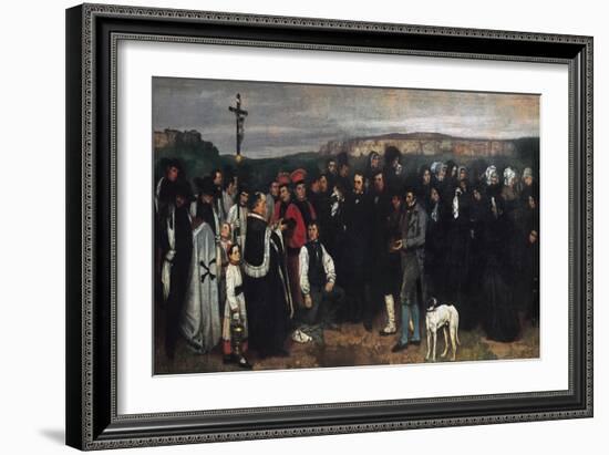 Burial at Ornans (Un Enterrement a Ornans)-Gustave Courbet-Framed Art Print