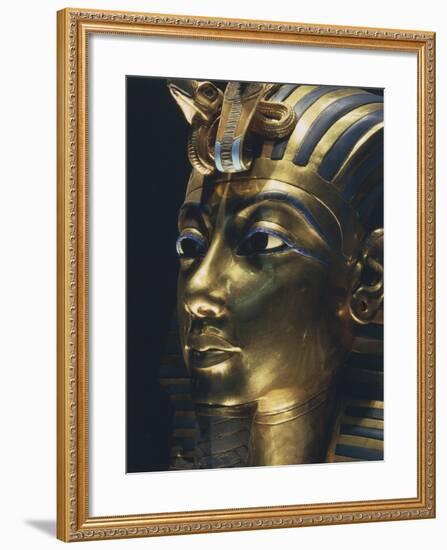 Burial Mask of Pharaoh Nebkheperura Tutankhamen, from Treasure of Tutankhamen-null-Framed Giclee Print