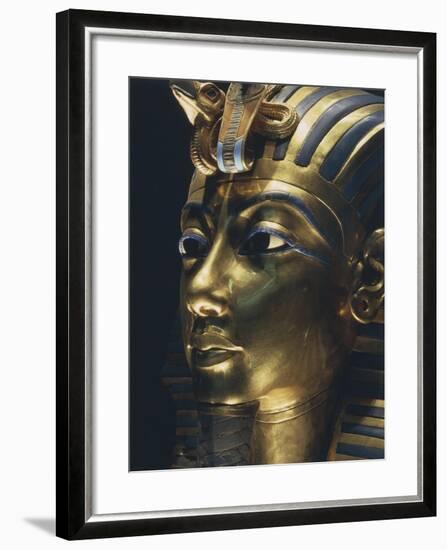 Burial Mask of Pharaoh Nebkheperura Tutankhamen, from Treasure of Tutankhamen-null-Framed Giclee Print