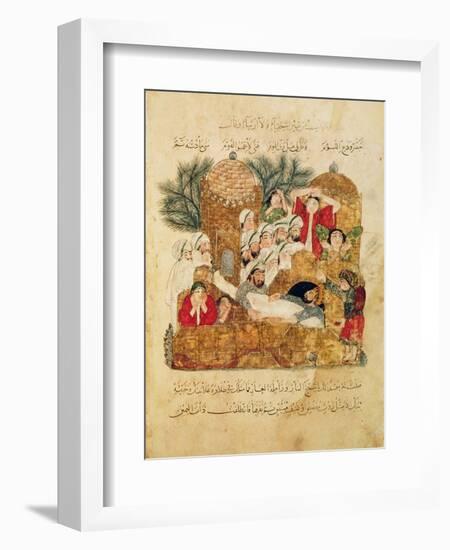Burial of a Plague Victim, from "Al Maqamat" by Al-Hariri-null-Framed Giclee Print