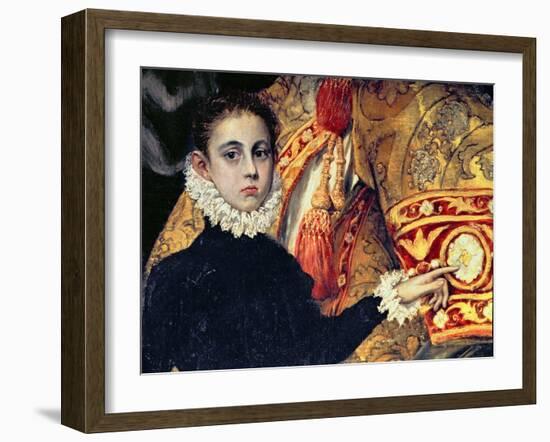 Burial of Count Orgaz, Legend of 1323, Boy, Thought to Be the Son of the Painter, Manuel, 1586-88-El Greco-Framed Giclee Print