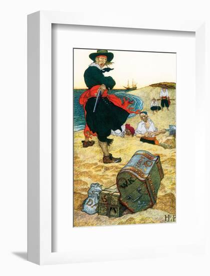 Buried Treasure-Howard Pyle-Framed Premium Giclee Print