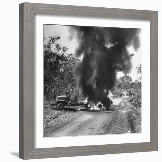 Buring Diesel Truck on the Ledo Road, Burma, July 1944-Bernard Hoffman-Framed Photographic Print