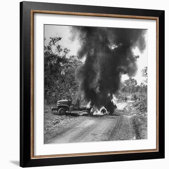 Buring Diesel Truck on the Ledo Road, Burma, July 1944-Bernard Hoffman-Framed Photographic Print