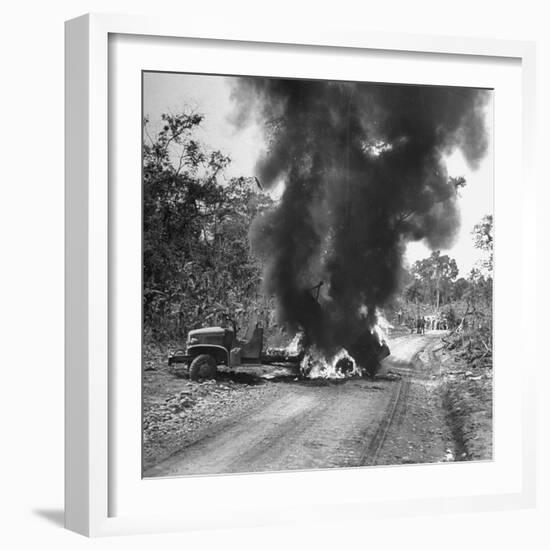 Buring Diesel Truck on the Ledo Road, Burma, July 1944-Bernard Hoffman-Framed Photographic Print