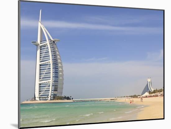 Burj Al Arab and Jumeirah Beach Hotels, Jumeirah Beach, Dubai, United Arab Emirates, Middle East-Amanda Hall-Mounted Photographic Print