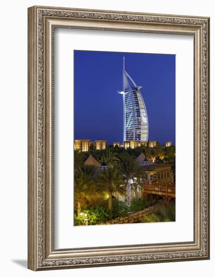 Burj Al Arab and Medinat Hotels, 7 Stars Hotel, Jumeirah, Dubai, United Arab Emirates-Axel Schmies-Framed Photographic Print