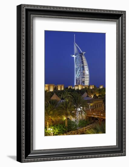 Burj Al Arab and Medinat Hotels, 7 Stars Hotel, Jumeirah, Dubai, United Arab Emirates-Axel Schmies-Framed Photographic Print