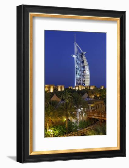 Burj Al Arab and Medinat Hotels, 7 Stars Hotel, Jumeirah, Dubai, United Arab Emirates-Axel Schmies-Framed Photographic Print