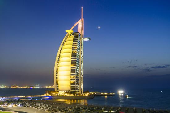 Burj Al Arab Hotel At Night Iconic Dubai Landmark Jumeirah Beach Dubai United Arab Emirates Photographic Print By Fraser Hall Artcom