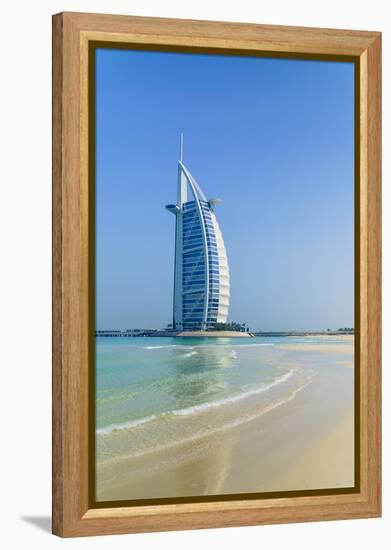 Burj Al Arab Hotel, Iconic Dubai Landmark, Jumeirah Beach, Dubai, United Arab Emirates, Middle East-Fraser Hall-Framed Premier Image Canvas