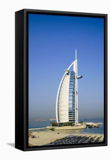 Burj Al Arab Hotel, Iconic Dubai Landmark, Jumeirah Beach, Dubai, United Arab Emirates, Middle East-Fraser Hall-Framed Premier Image Canvas