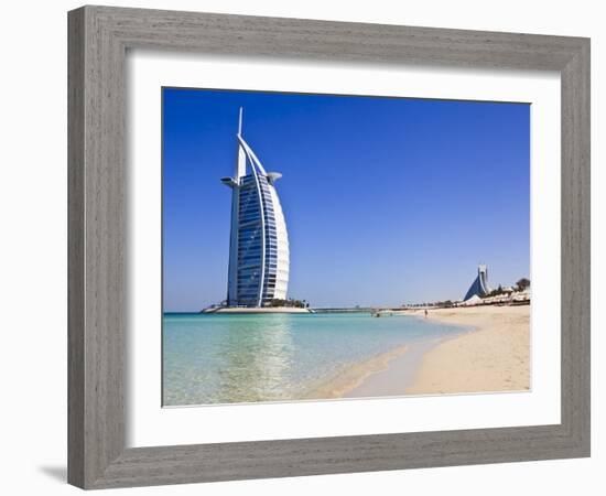 Burj Al Arab Hotel, Jumeirah Beach, Dubai, United Arab Emirates, Middle East-Amanda Hall-Framed Photographic Print