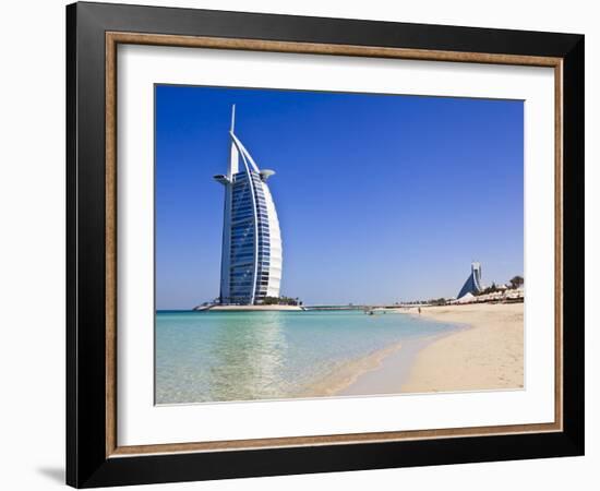 Burj Al Arab Hotel, Jumeirah Beach, Dubai, United Arab Emirates, Middle East-Amanda Hall-Framed Photographic Print