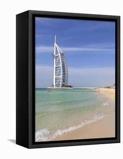 Burj Al Arab Hotel, Jumeirah Beach, Dubai, United Arab Emirates, Middle East-Amanda Hall-Framed Premier Image Canvas