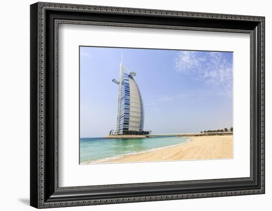 Burj Al Arab Hotel, Jumeirah Beach, Dubai, United Arab Emirates, Middle East-Amanda Hall-Framed Photographic Print