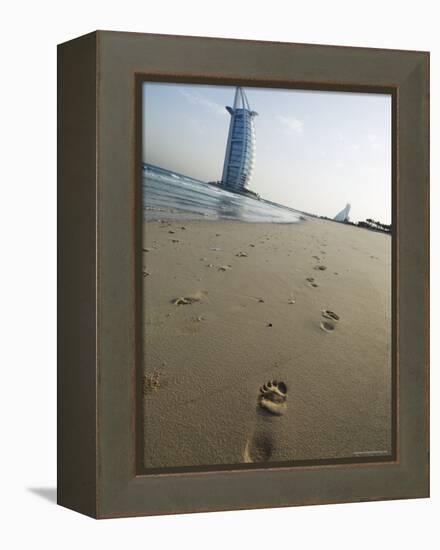 Burj Al Arab Hotel on Jumeirah Beach, Dubai, United Arab Emirates, Middle East-Amanda Hall-Framed Premier Image Canvas