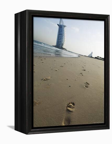 Burj Al Arab Hotel on Jumeirah Beach, Dubai, United Arab Emirates, Middle East-Amanda Hall-Framed Premier Image Canvas