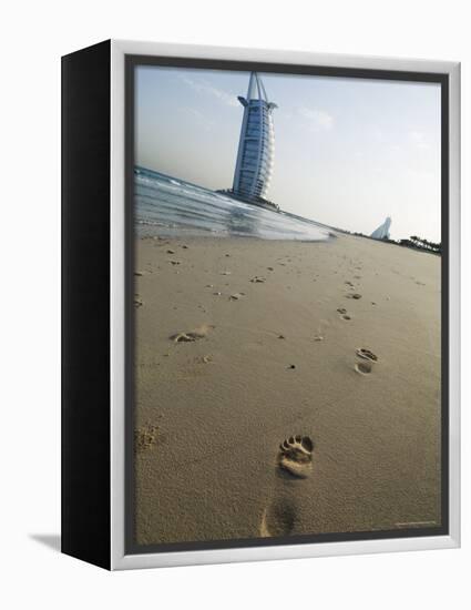 Burj Al Arab Hotel on Jumeirah Beach, Dubai, United Arab Emirates, Middle East-Amanda Hall-Framed Premier Image Canvas