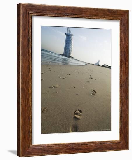 Burj Al Arab Hotel on Jumeirah Beach, Dubai, United Arab Emirates, Middle East-Amanda Hall-Framed Photographic Print