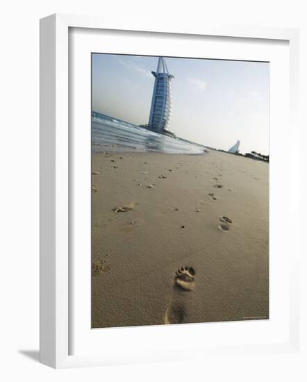 Burj Al Arab Hotel on Jumeirah Beach, Dubai, United Arab Emirates, Middle East-Amanda Hall-Framed Photographic Print