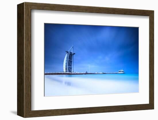 Burj Al Arab Hotel on Jumeirah Beach in Dubai, Modern Architecture, Luxury Beach Resort, Summer Vac-Anna Omelchenko-Framed Photographic Print