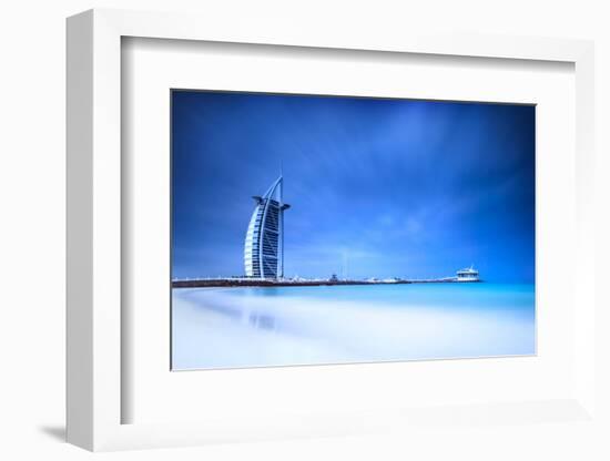 Burj Al Arab Hotel on Jumeirah Beach in Dubai, Modern Architecture, Luxury Beach Resort, Summer Vac-Anna Omelchenko-Framed Photographic Print