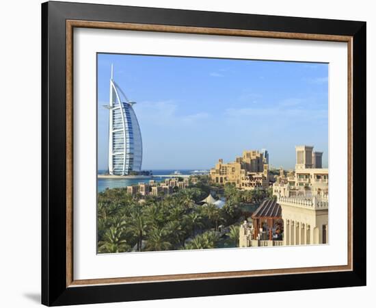 Burj Al Arab, Seen From the Madinat Jumeirah Hotel, Jumeirah Beach, Dubai, Uae-Amanda Hall-Framed Photographic Print