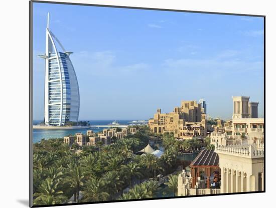 Burj Al Arab, Seen From the Madinat Jumeirah Hotel, Jumeirah Beach, Dubai, Uae-Amanda Hall-Mounted Photographic Print