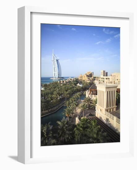 Burj Al Arab Seen From the Madinat Jumeirah Hotel, Jumeirah Beach, Dubai, Uae-Amanda Hall-Framed Photographic Print