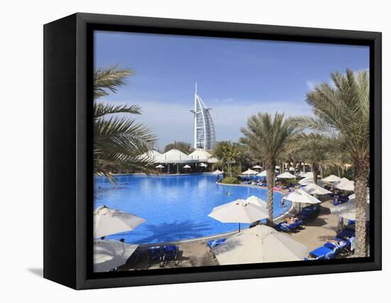 Burj Al Arab Seen From the Swimming Pool of the Madinat Jumeirah Hotel, Jumeirah Beach, Dubai, Uae-Amanda Hall-Framed Premier Image Canvas