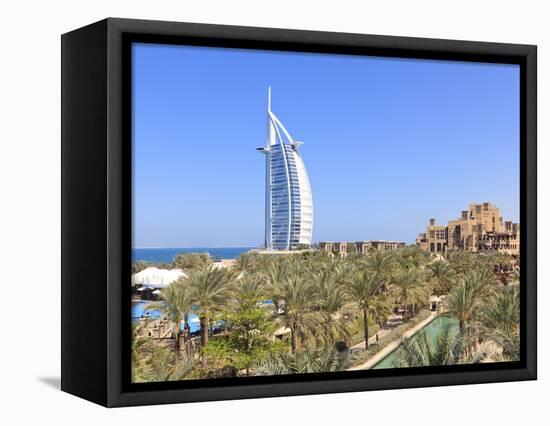 Burj Al Arab Viewed From the Madinat Jumeirah Hotel, Jumeirah Beach, Dubai, Uae-Amanda Hall-Framed Premier Image Canvas